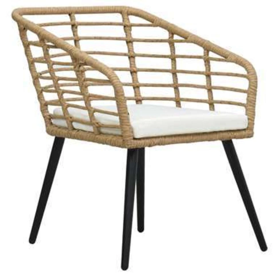 VidaXL 3-delige Bistroset Poly Rattan Eikenkleurig - Afbeelding 4