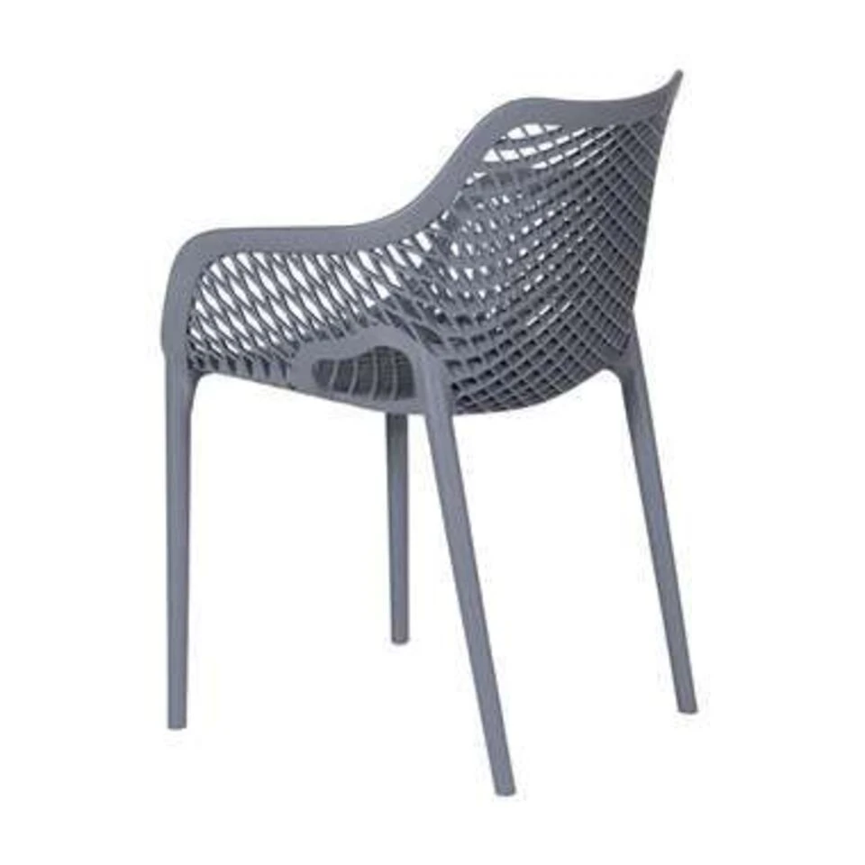 Garden Impressions Air XL Kunststof Tuinstoel Donker Grijs - 2 Stuks - Afbeelding 2