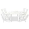 VidaXL 5-delige Tuinset Kunststof Wit