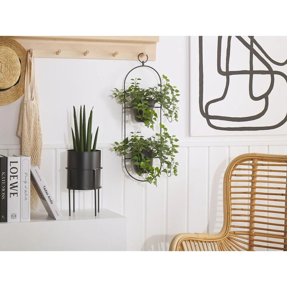 Beliani Plantenbak Voor Buiten AGIOS - Zwart Ijzer - Afbeelding 2