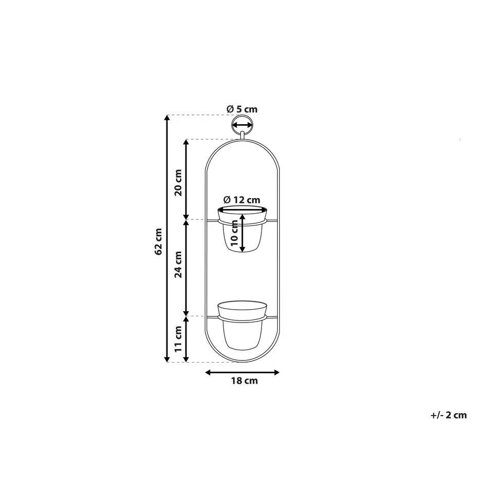 Beliani Plantenbak Voor Buiten AGIOS - Zwart Ijzer - Afbeelding 3