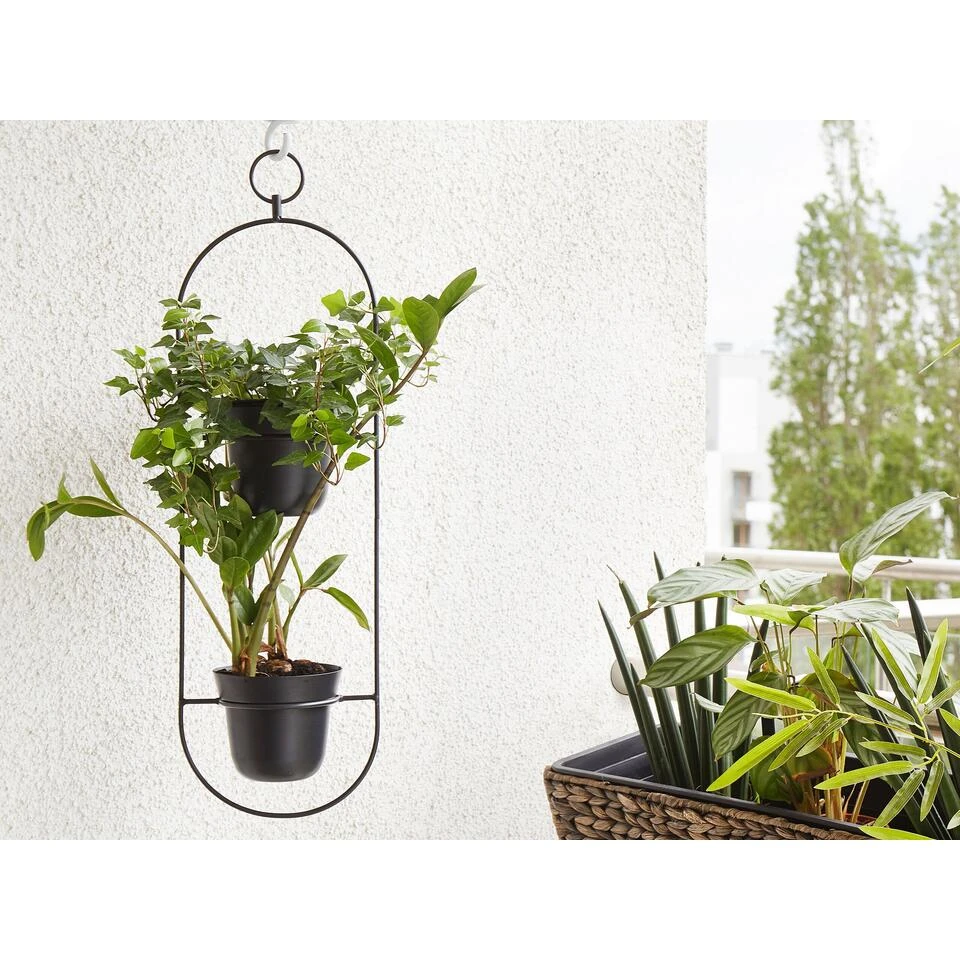 Beliani Plantenbak Voor Buiten AGIOS - Zwart Ijzer - Afbeelding 4