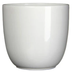 Merkloos Mica Decorations Bloempot - Wit - Glanzend - Keramiek - 35 X 31 Cm