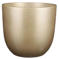 Mica Decorations Bloempot - Goud - Glanzend - Keramiek - 31 X 28 Cm