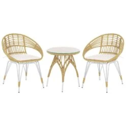 Beliani Bistroset PELLARO - Beige Pe Rotan