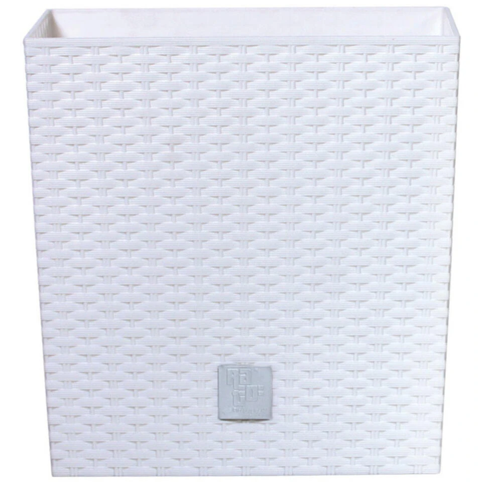 Prosperplast Plantenbak Rato - Wit - Rotan - Kunststof - 32 Cm