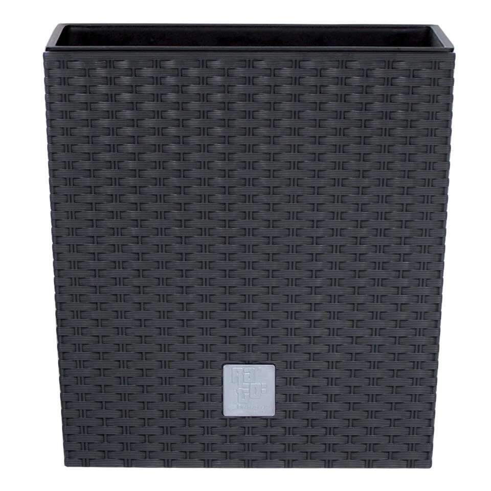 Prosperplast Plantenbak Rato - Antraciet - Rotan - Kunststof - 32 Cm