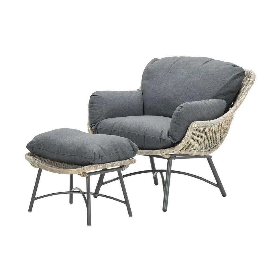 Garden Impressions Selene Loungestoelen Met Bijzettafel - Donker Grijs - Afbeelding 4