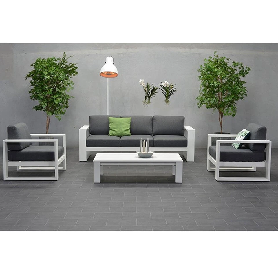 Garden Impressions Plaza 3-zits Lounge Tuinbank - Mat Wit - Afbeelding 2