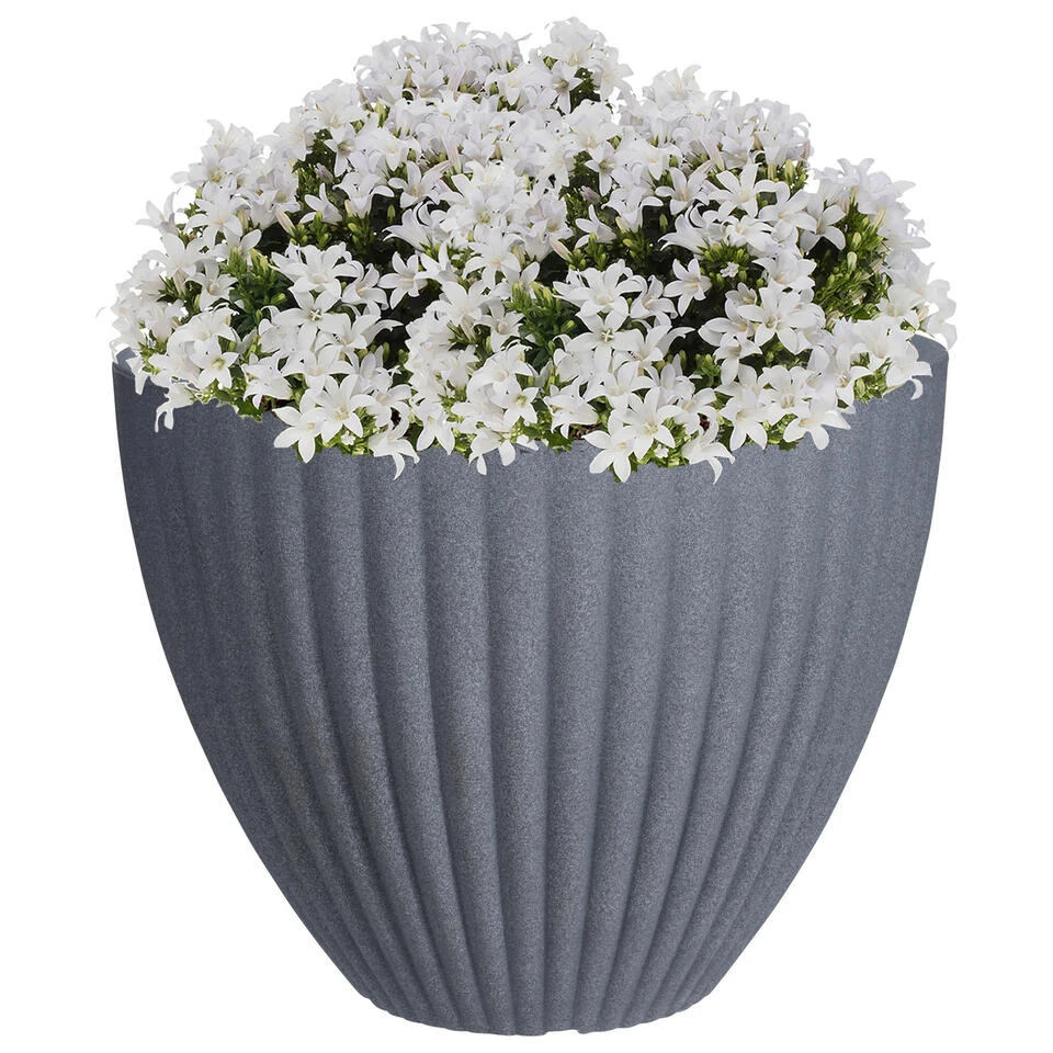 Pro Garden Bloempot Rond 39cm Grijs - Afbeelding 2