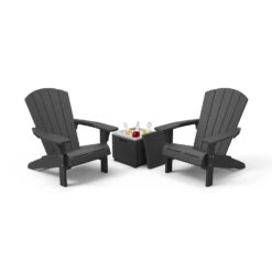 Keter Troy Adirondack Tuinstoelen Met Ice Cube Tafel - Grafiet
