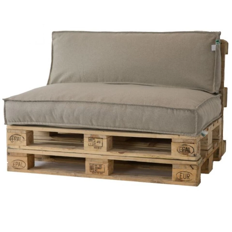 2L Metro Lounge Beige Palletkussens - Set Zit- En Rugkussen - Afbeelding 4