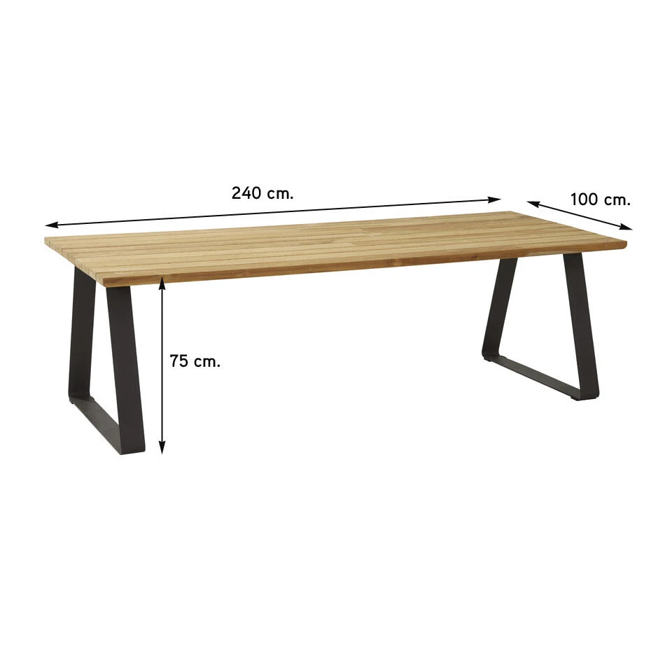 4 Seasons Ramblas Tuinstoel + Taste Basso Tuintafel 240 Cm. - 7 Delig - Afbeelding 4