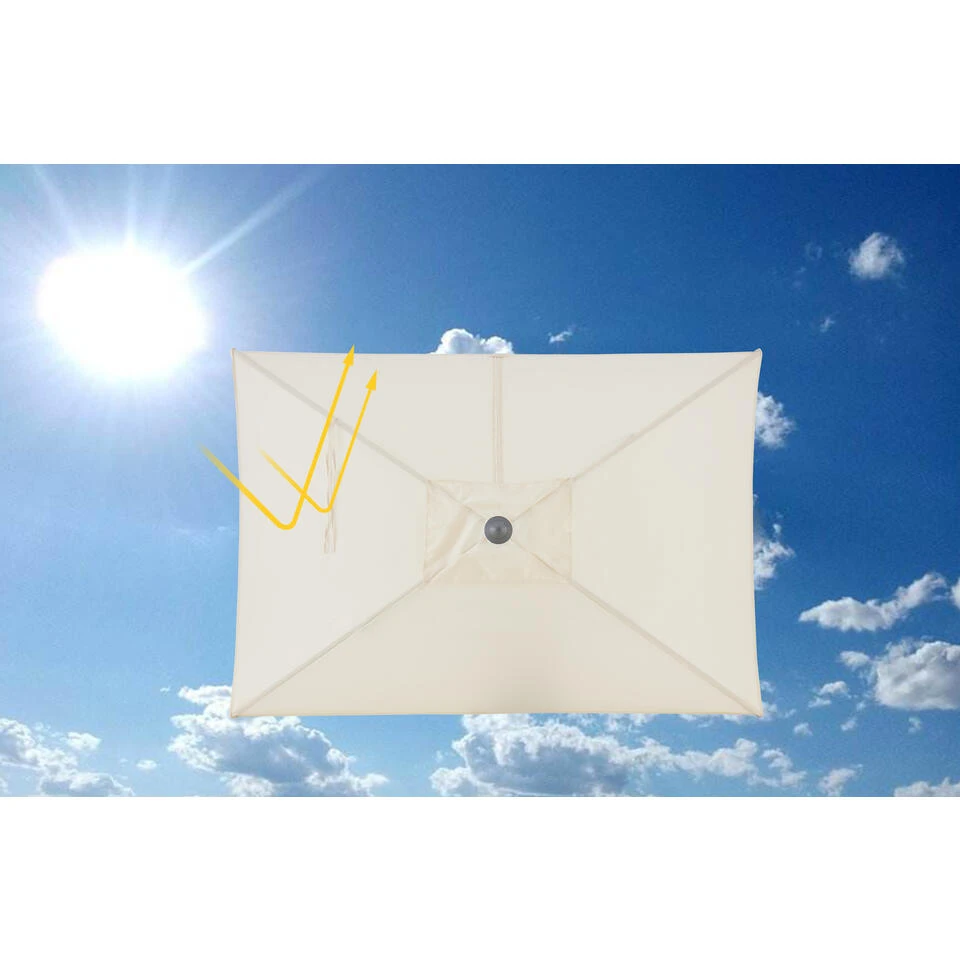 Easysol Rechthoekige Muurparasol - 200 X 140 Cm - Ecru / Gebroken Wit - Afbeelding 4