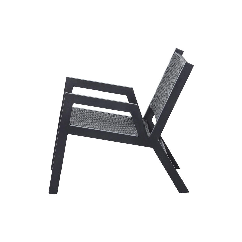 WOOOD Pem Fauteuil Outdoor - Aluminium - Zwart - Set Van 2 - Afbeelding 3