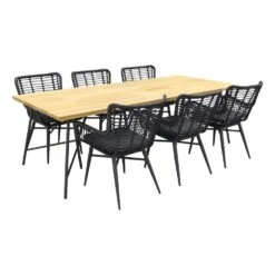 VDG Jasmine - Black / Taste Lano Teak 240 Cm. - 7-delige Tuinset