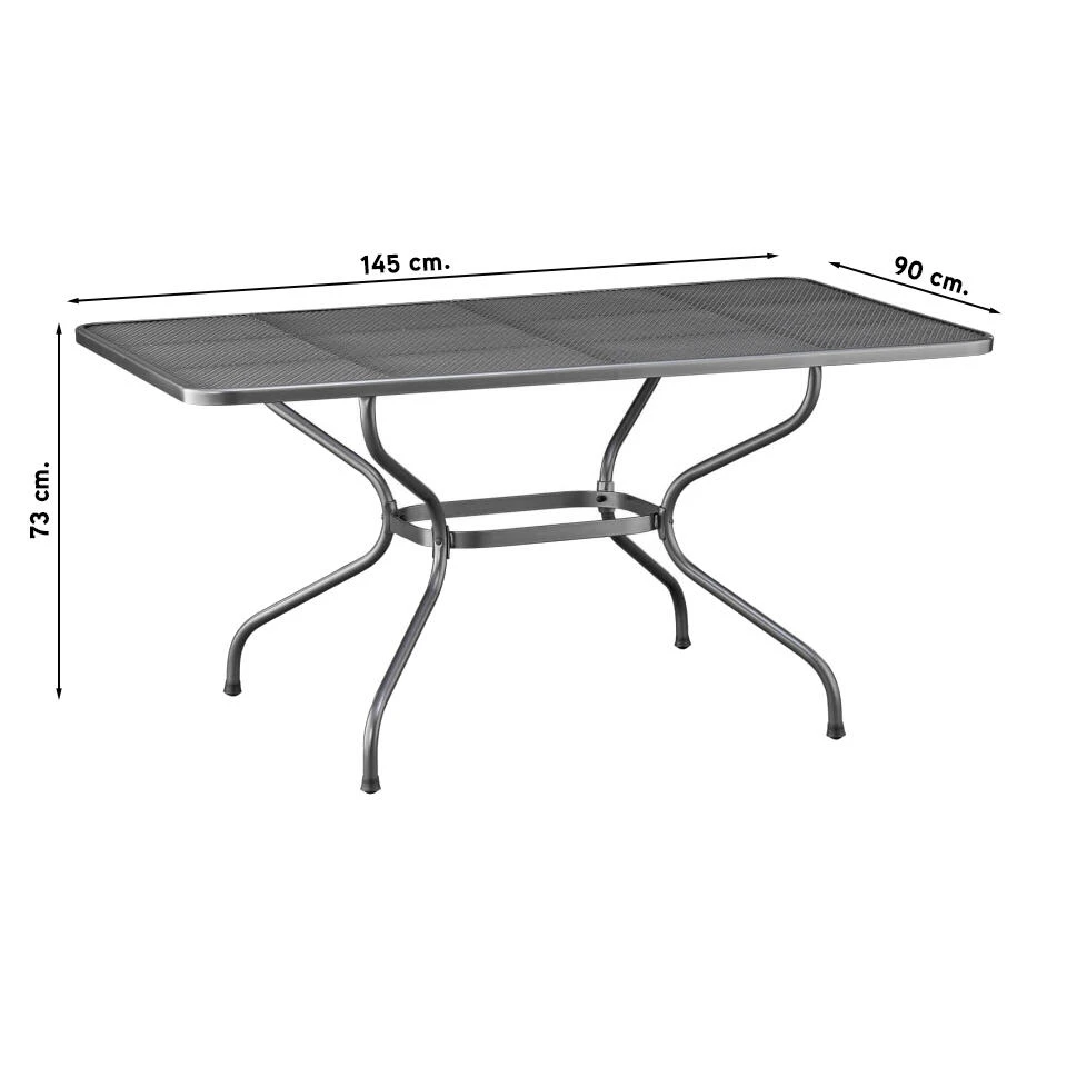 Kettler Strekmetaal Tafel 145x90 Cm - Afbeelding 2