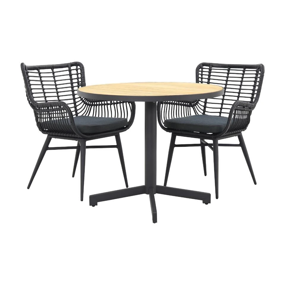 VDG Jasmine Black/Taste Fiesta Ronde Tuinset - 3-delig