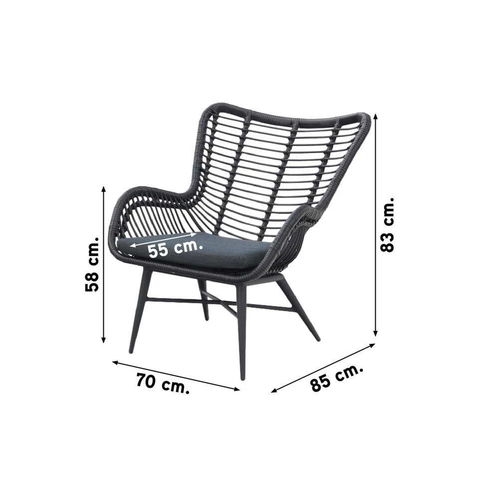 Jasmine Loungestoel - Black - Afbeelding 2