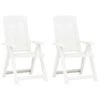 VidaXL Tuinstoelen 2 St Verstelbaar Kunststof Wit