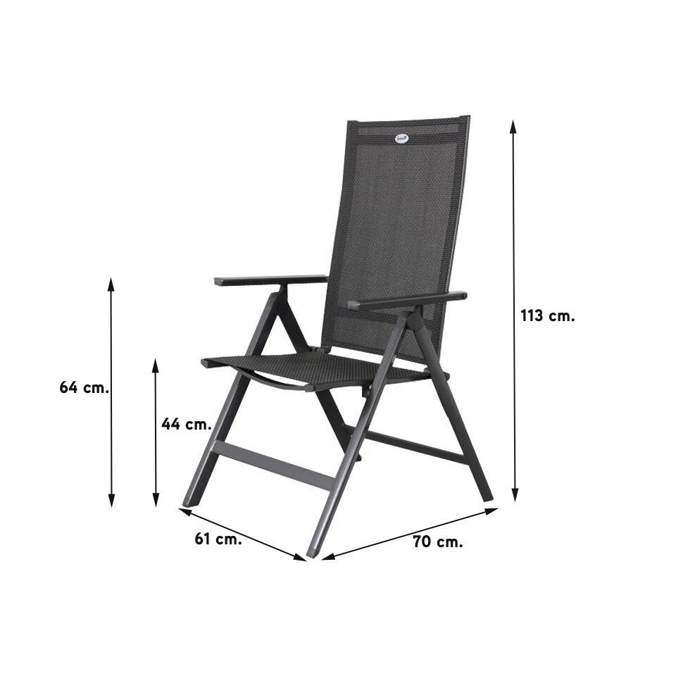 Hartman Verstelbare Tuinstoel Napoli - Aluminium Armleuning - Afbeelding 2