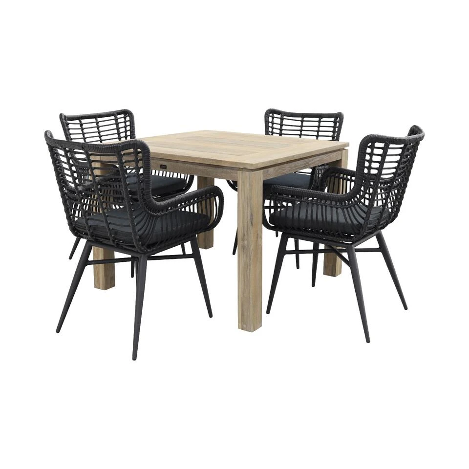 VDG Jasmine Black/Rome Grey 100 Cm. - Tuinset 5-delig