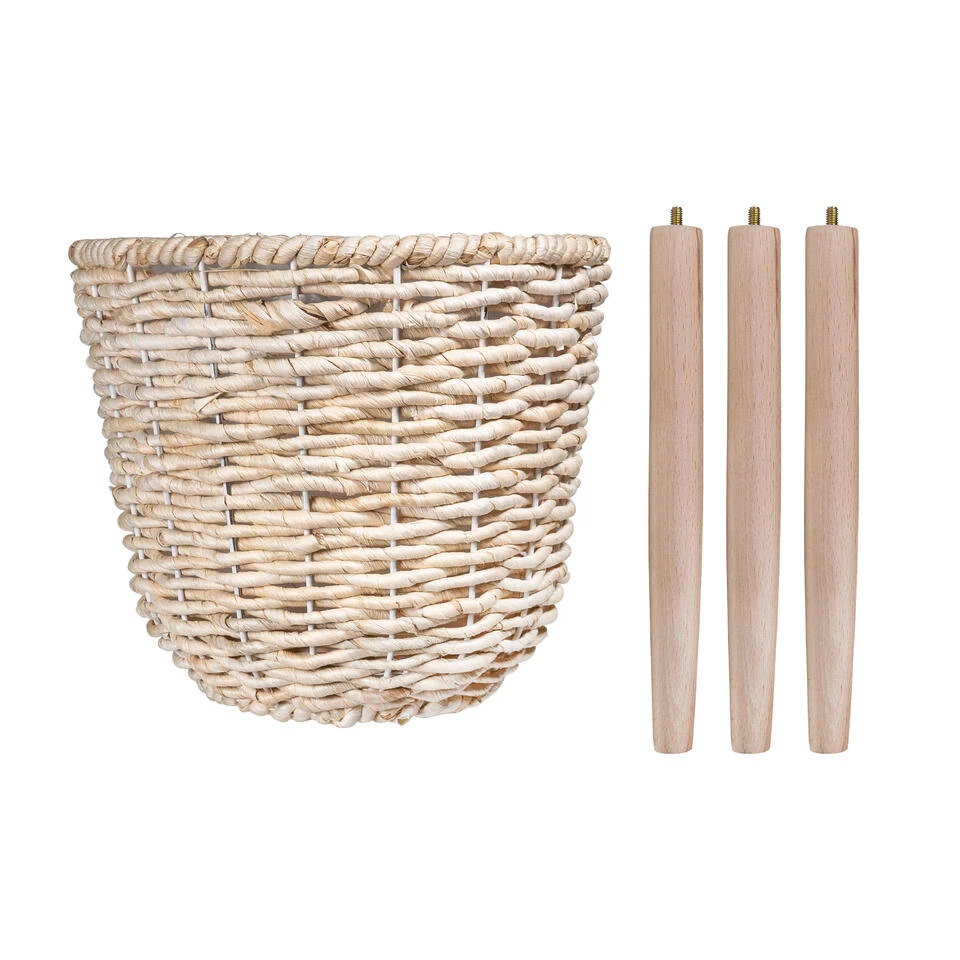 QUVIO Bloempot Geweven Op Driepoot - S - Afbeelding 4