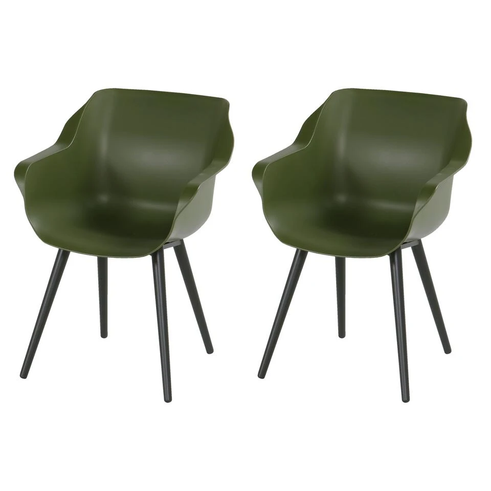 Hartman Sophie Studio Dining Armstoel - Moss Green - Set Van 2