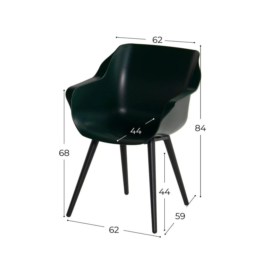 Hartman Sophie Studio Dining Armstoel - Night Green - Set Van 2 - Afbeelding 2