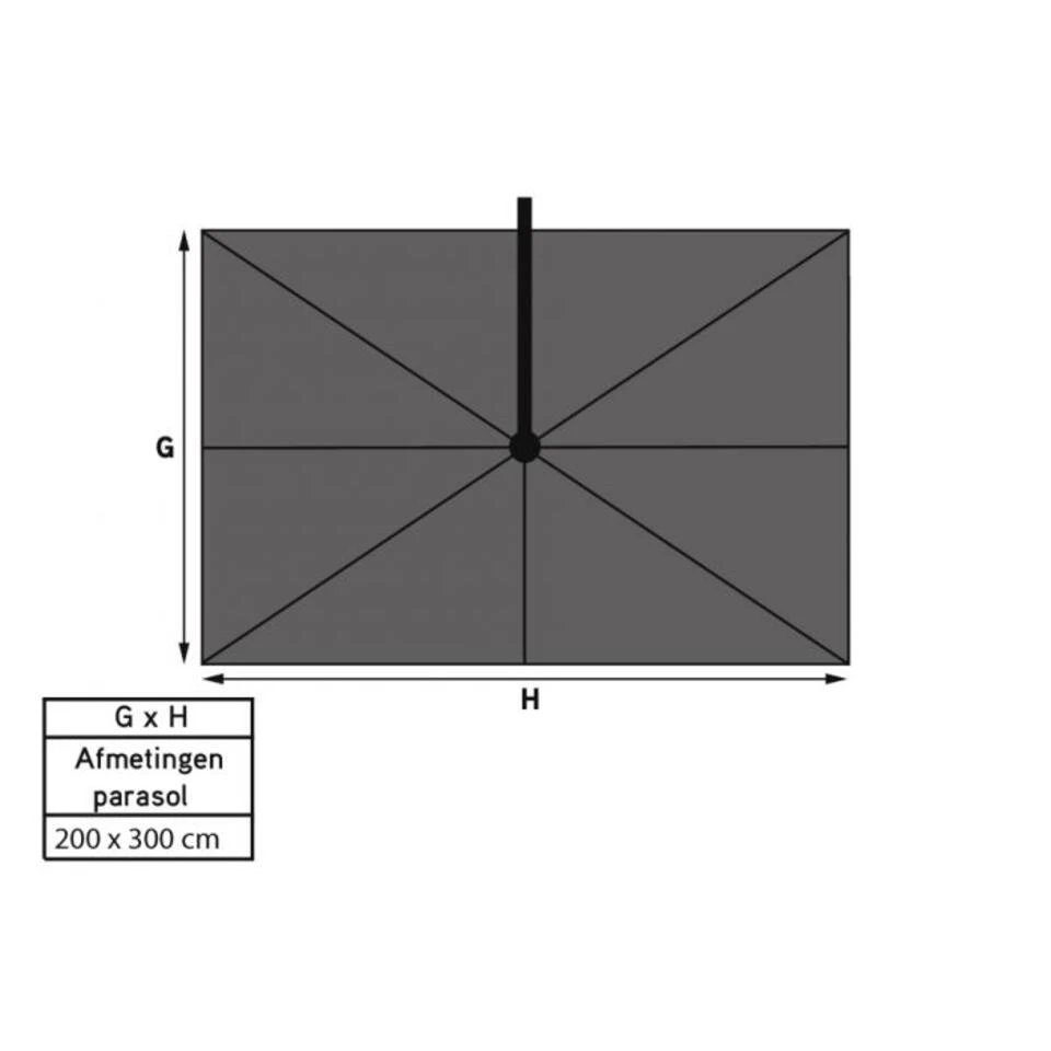 Platinum Voyager Zweefparasol T1 3x2 M. - Taupe Met Voet En Hoes - Afbeelding 4