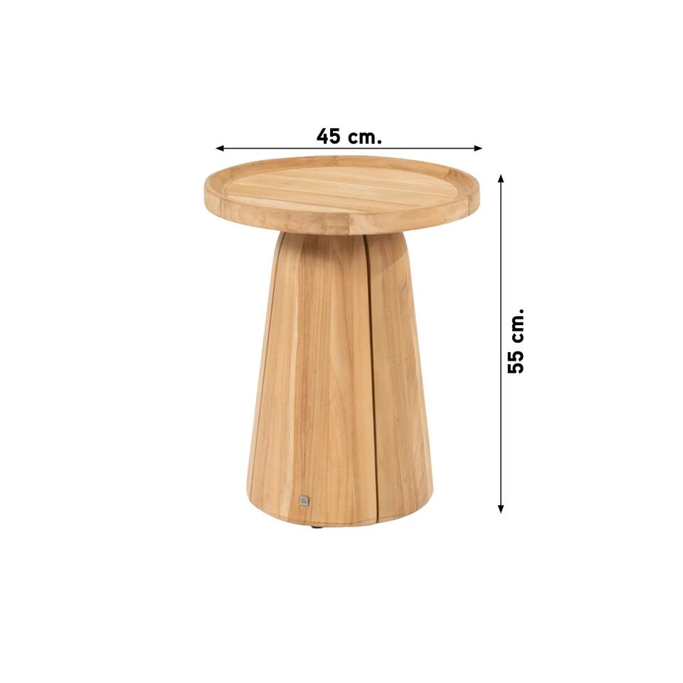 4SO Pablo Bijzettafel - Teakhout - Ø45 Cm - Afbeelding 2