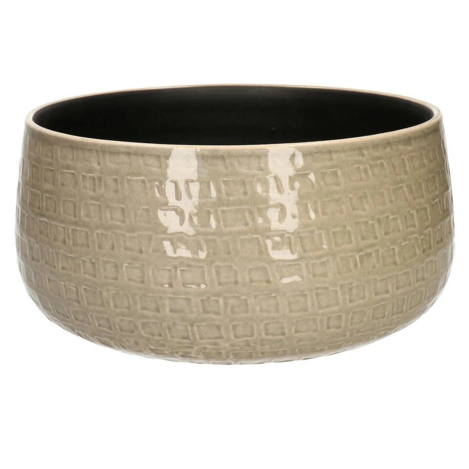 Mica Decorations Plantenpot Schaal - Donkerbruin - D29/H12 Cm