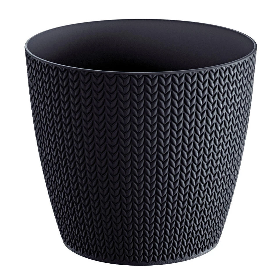 Prosperplast Plantenpot/bloempot - Kunststof - Antraciet - D22 X H19 Cm