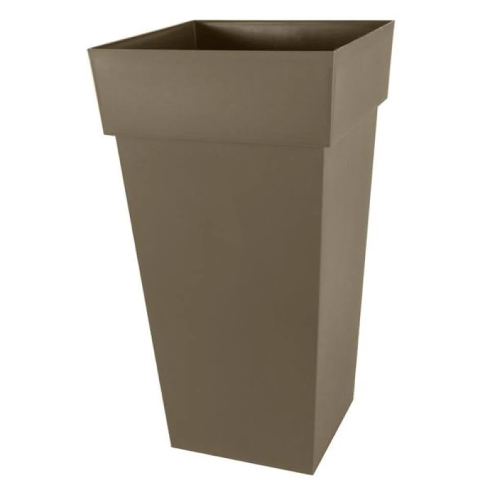 EDA Plantenpot/bloempot - Kunststof - Taupe - L43 X B43 X H80 Cm - 98L