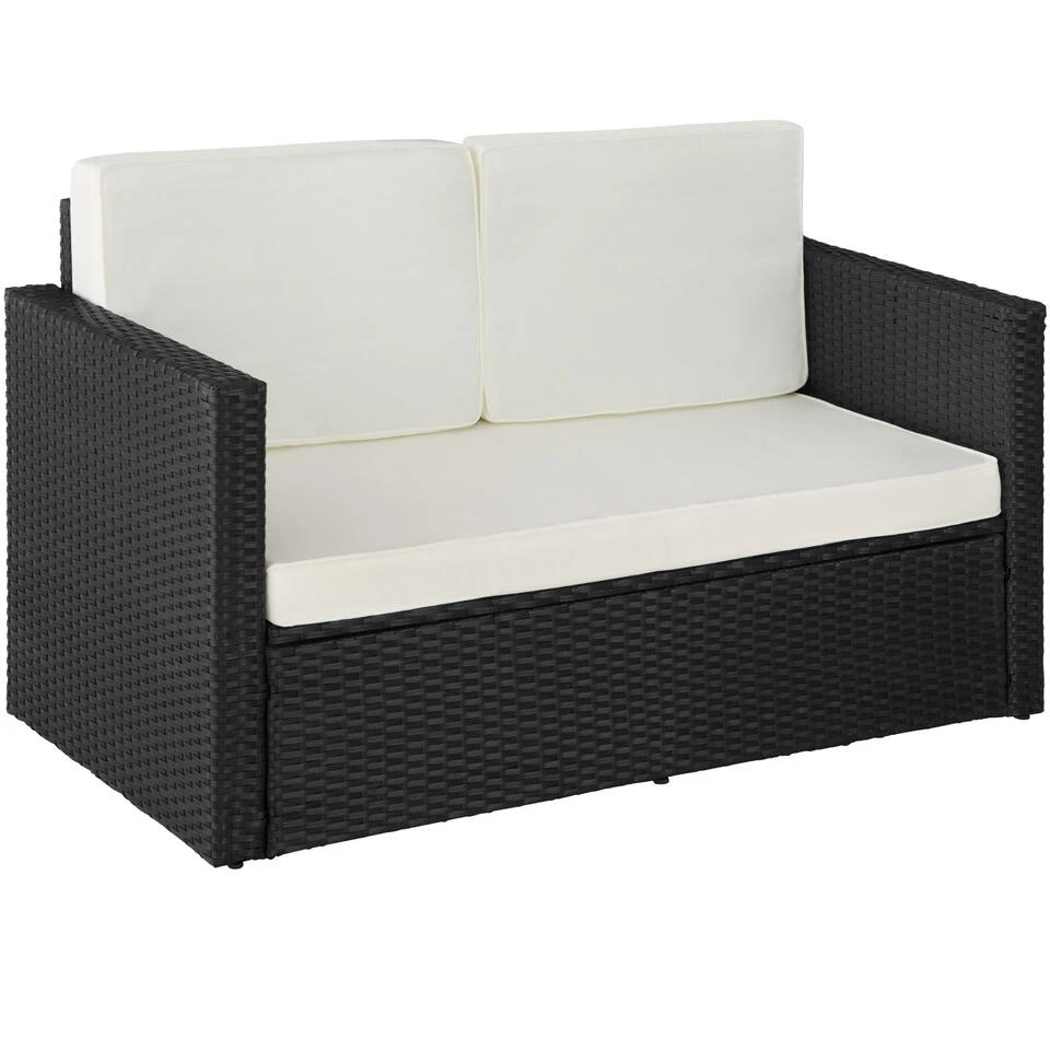 Tectake - Wicker Loungesofa Corfu - Zwart - Afbeelding 4