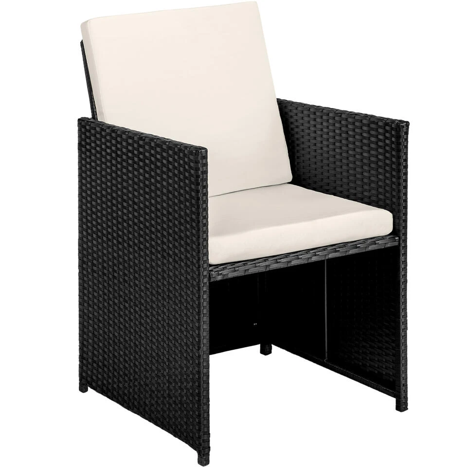 Tectake - Luxe Wicker Zitgroep Palma 8+4+1 - Zwart/beige - Afbeelding 4