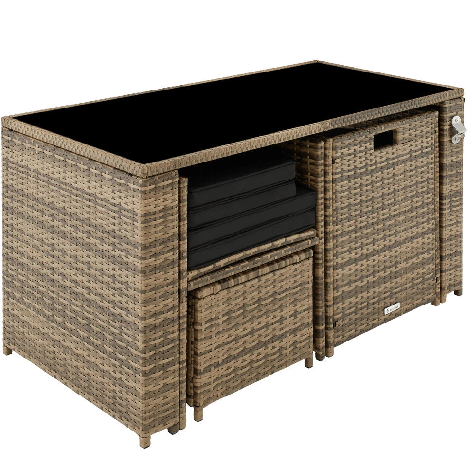 Tectake - Zitgroep Palermo - Wicker Meubelset - Natuurkleur - Afbeelding 3