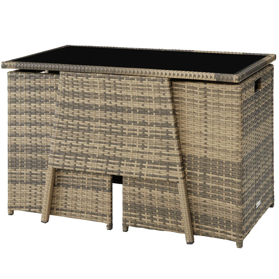 Tectake - Zitgroep Lausanne-wicker Tuinset-natuurkleur - Afbeelding 2