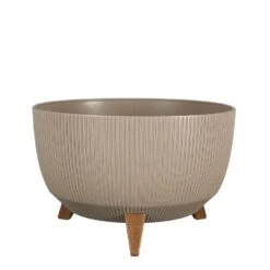 Mica Decorations Doppio Schaal Op Poten - H20,5 X Ø40 Cm - Taupe