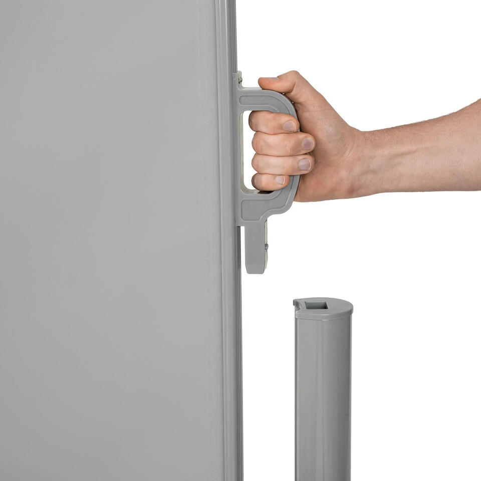 Tectake - Uittrekbaar Aluminium Windscherm Tuinscherm 180 X 300 Cm Grijs - Afbeelding 4