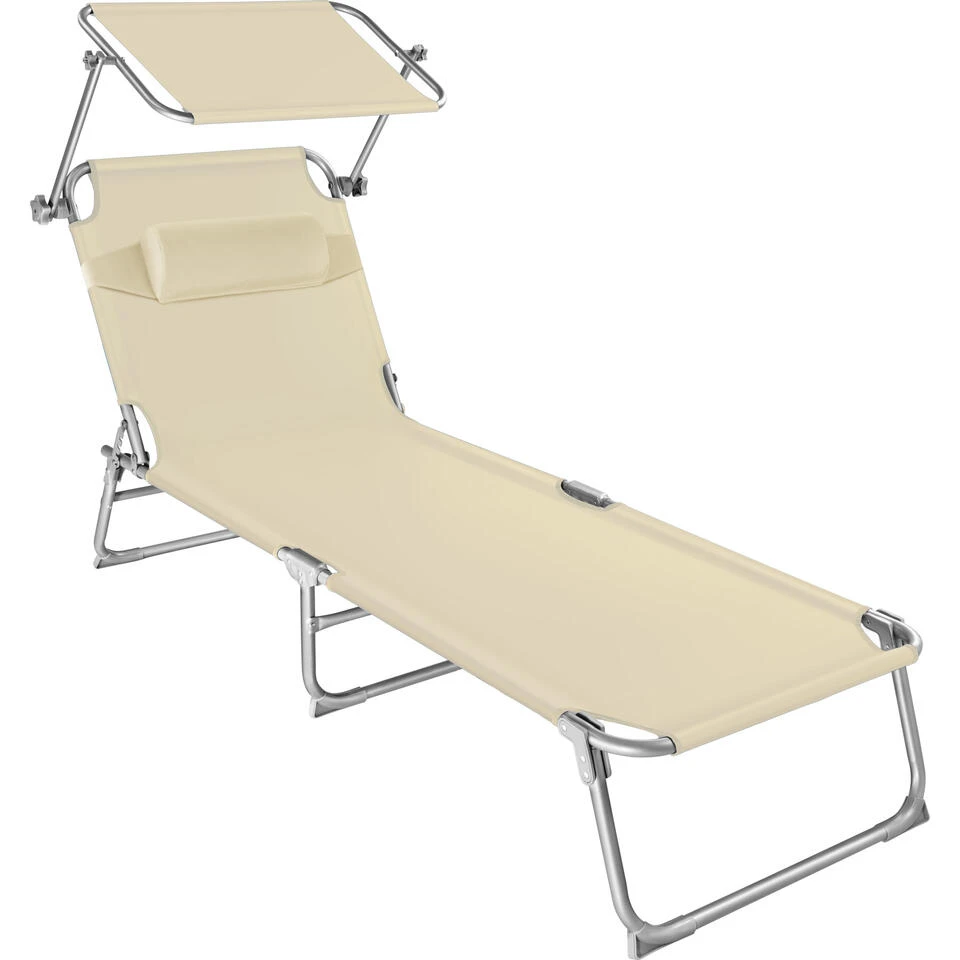 Tectake - Zonnestoel Chloe - Ligbed - Beige