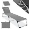 Tectake - Ligbed Zonnestoel Aurelie - Grijs Gemeleerd