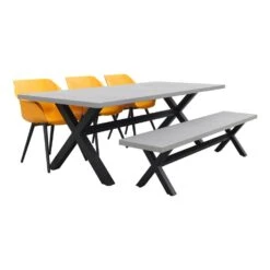 Hartman Sophie Studio Orange/Verona Black 220 Cm. Tuinset Met Bank - 5-delig