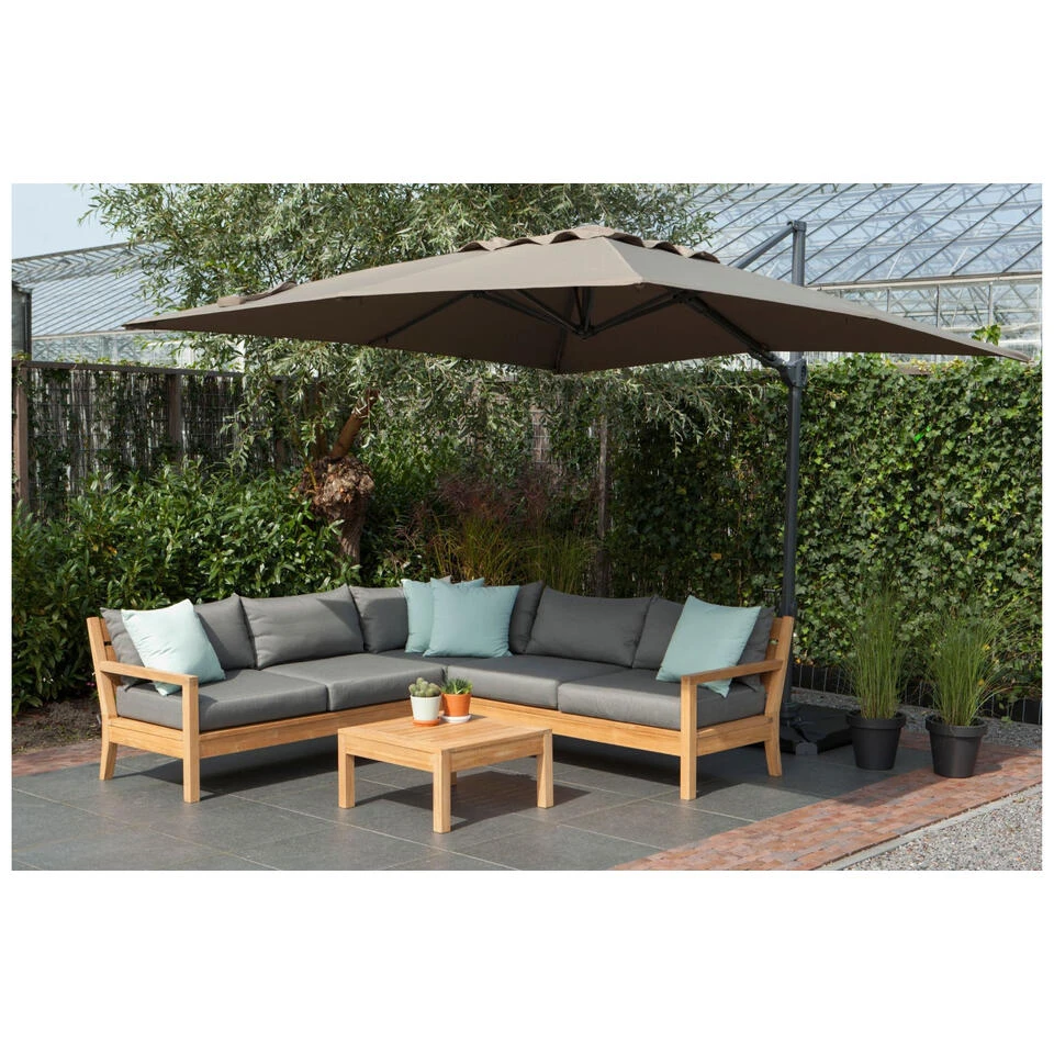 Exotan Parasol Buiten Roma - Aluminium - Taupe - 265x300x300 - Afbeelding 4