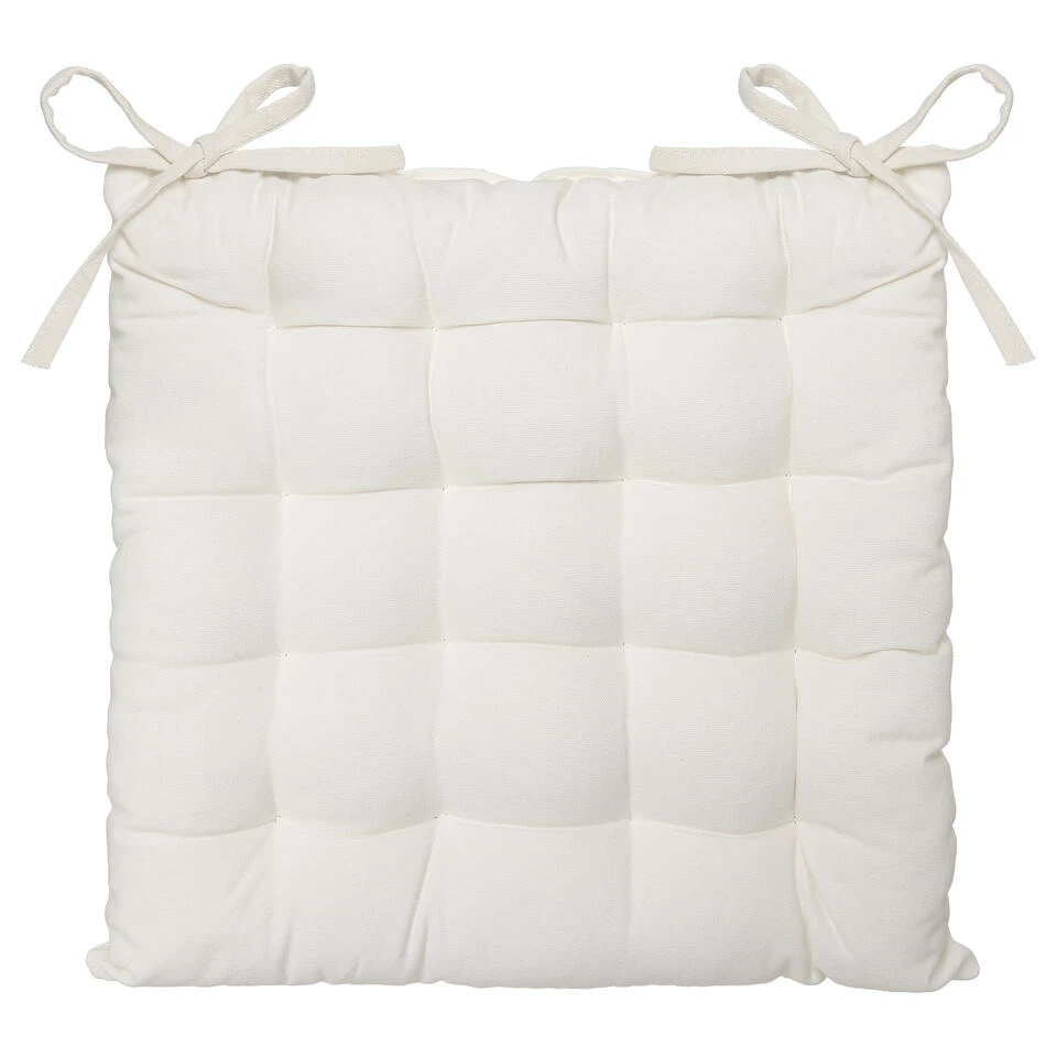 Atmosphera Stoelkussen - Wit - Katoen - 38 X 6 Cm - Zitkussen