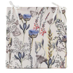 Anna's Collection Stoelkussen Bloem - Wit/paars - 40 X 40 Cm