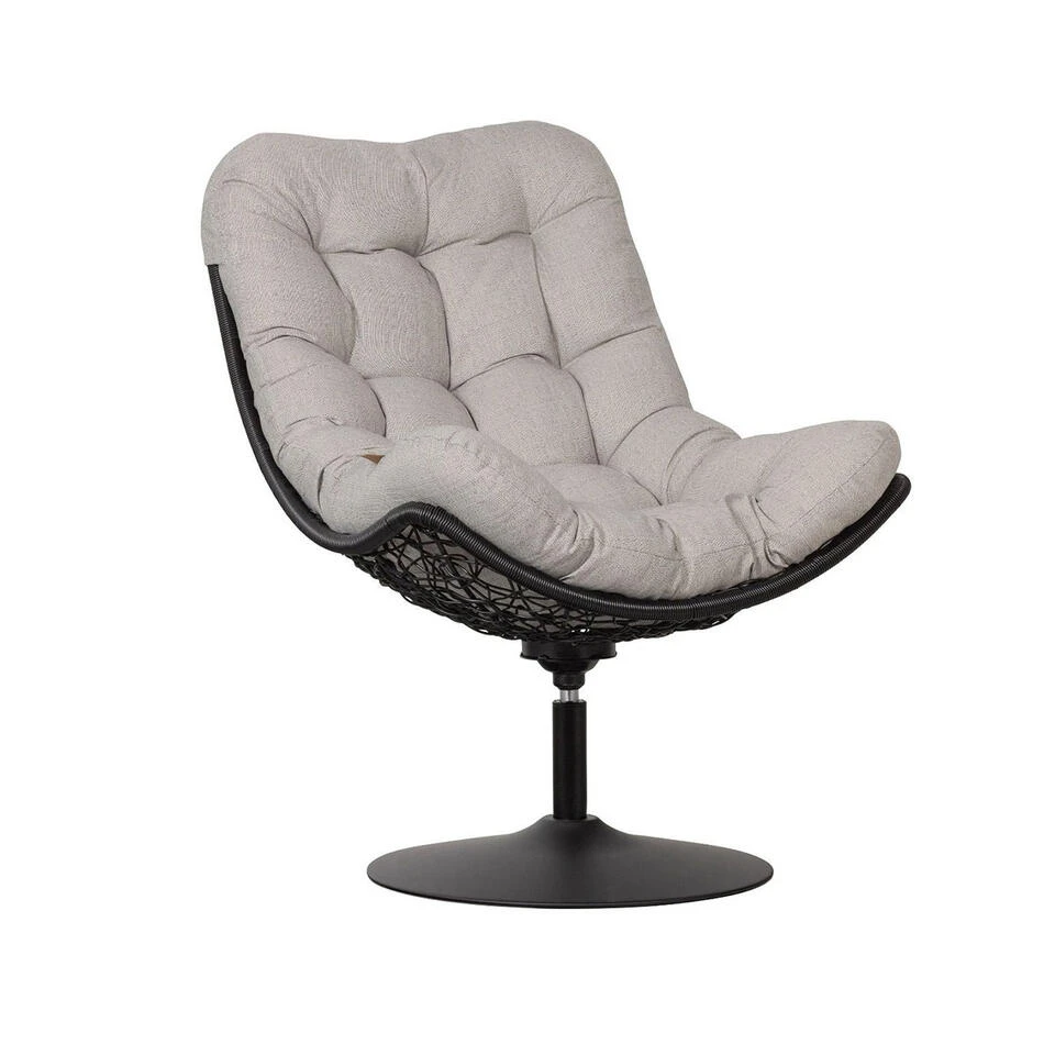 Woood Swivel Loungestoel Zwart