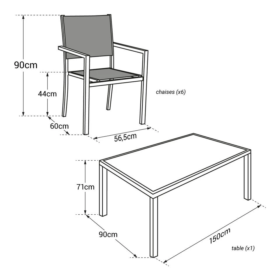 Happy Garden Buitenmeubelsets BERGAMO - Grijs - Aluminium - Afbeelding 4