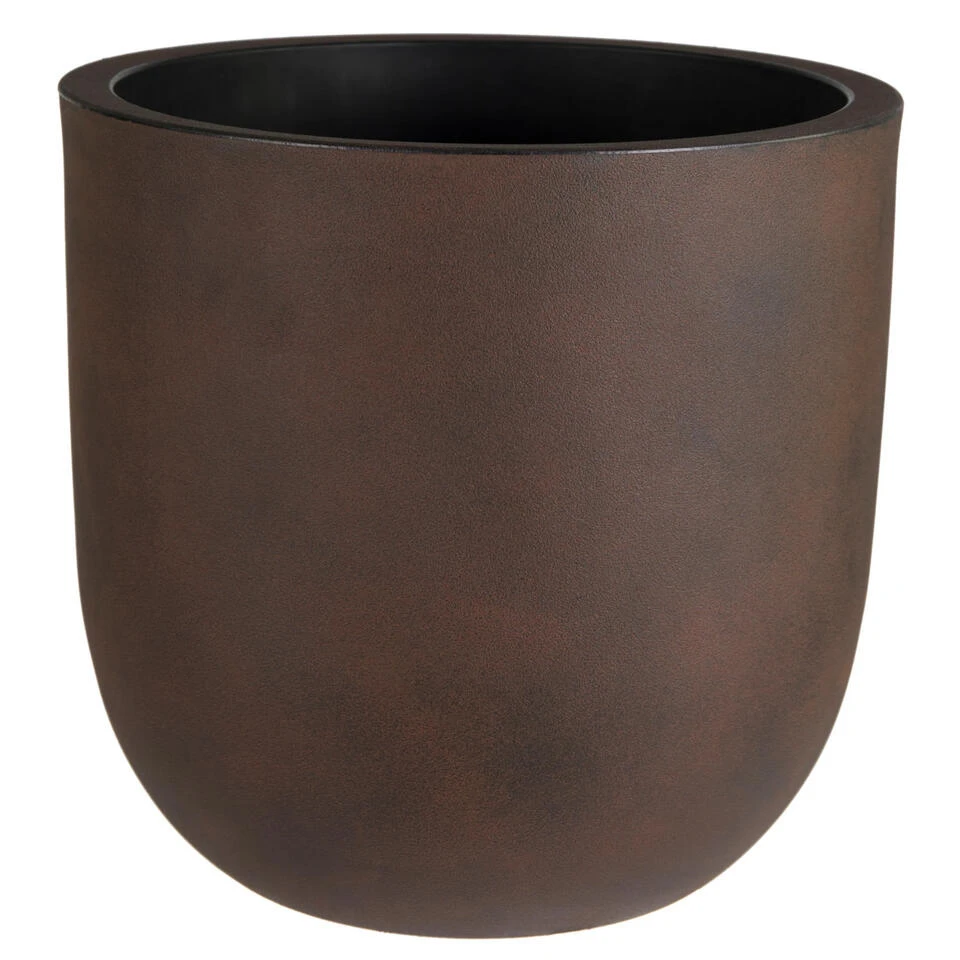 Mega Collections Plantenpot/bloempot - Kunststof - Roest Bruin - D36 Cm