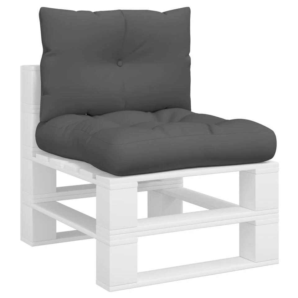 VidaXL Bankkussens Pallet 2 St Stof Antracietkleurig - Afbeelding 3